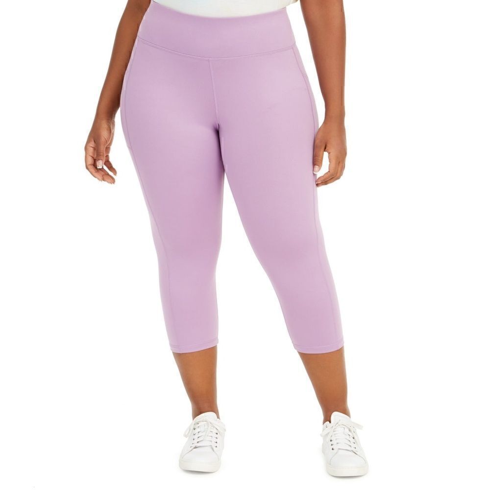Id Ideology Women's Compression High-Rise Side-Pocket Leggings Purple thights